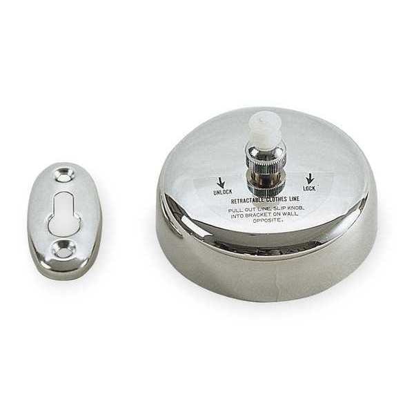 Stainless Steel, Nylon Cord, Retractable Clothesline, Bright Polished