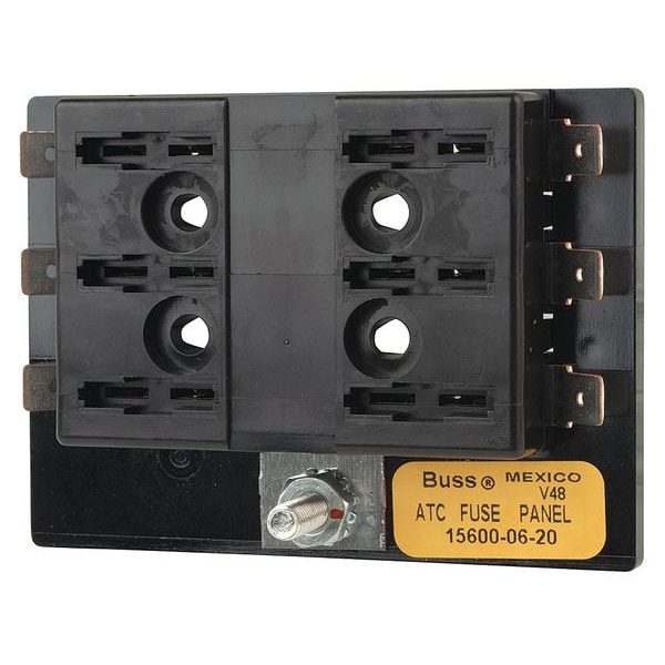 Fuse Panel, 0 to 30A Amp Range, 32V DC Volt Rating, 6 Poles, Quick Connect, Automotive Fuse Type