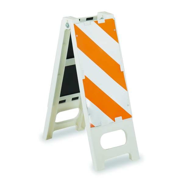 N-Cade Barricade, Polypropylene, Engineer, 36 in Height, 36 in Length, 13 lb, White