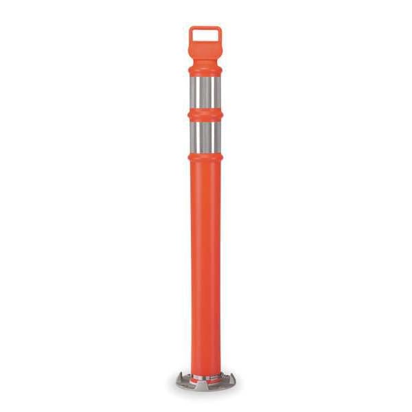 Permanent Mount Delineator Post, Polyethylene, High-Intensity Prismatic, 43" Height, 6 lb, Orange