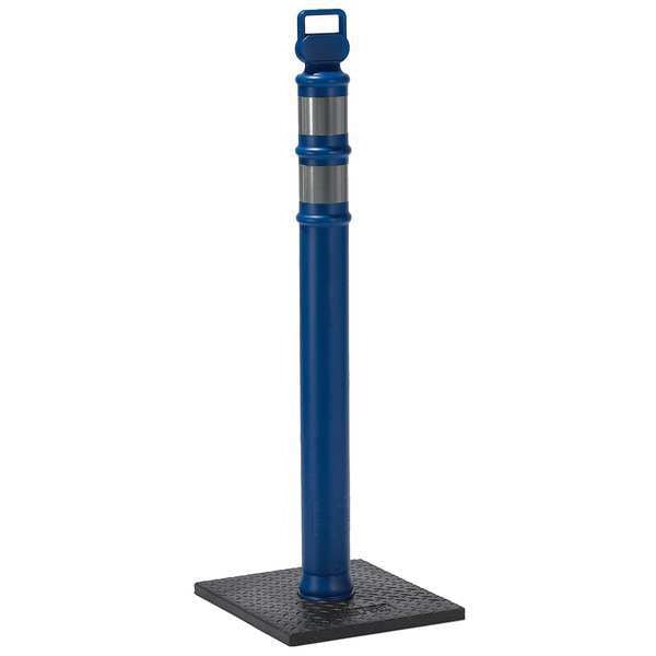 Delineator Post with Base, Polyethylene, High-Intensity Prismatic, 45" Height, 10 lb, Blue