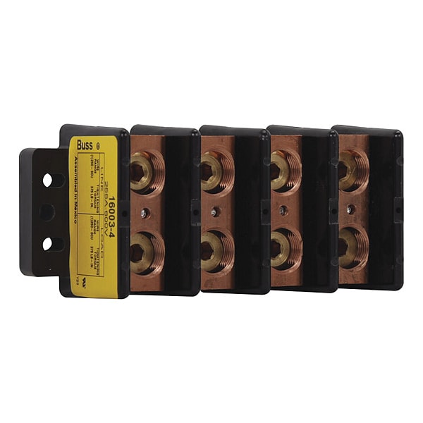 Power Distribution Block, Open, 4 Pole, 255 A Copper, 600 V AC/DC