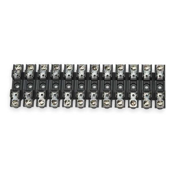 Open Fuse Block, 0 to 30A Amp Range, 300V AC/DC Volt Rating, 12 Poles, Screw