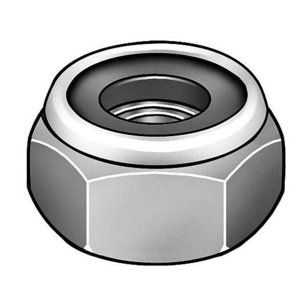 Nylon Insert Lock Nut, 5/8"-18, Steel, Grade 2, Chrome Plated, 3/4 in Ht, 5 PK