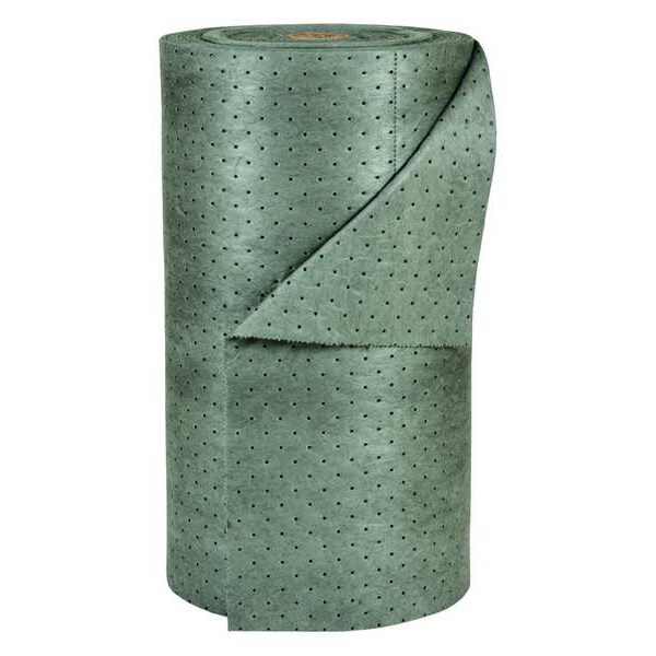 Sorbent Roll, 38 gal, 30 in x 150 ft, Universal, Gray, Polypropylene
