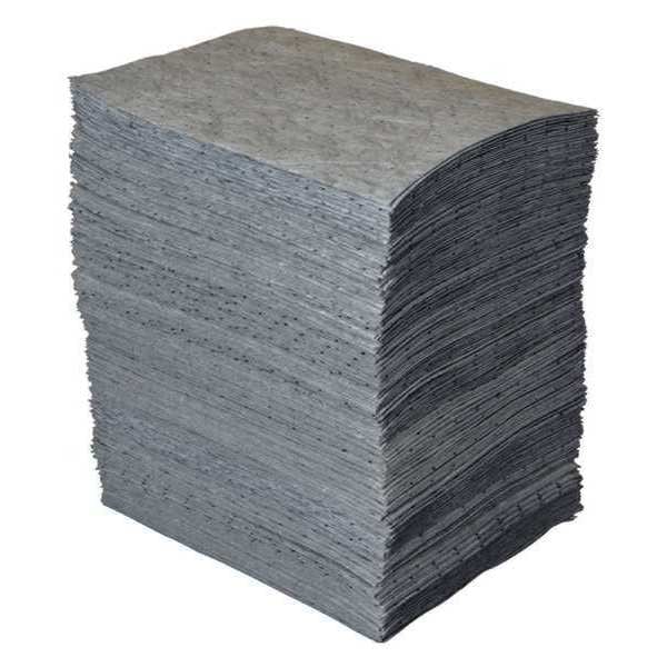 Sorbent Pad, 22 gal, 15 in x 19 in, Universal, Gray, Polypropylene
