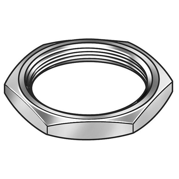 Panel Nut, 1/2-28, Hex, Brass, Nickel, PK25