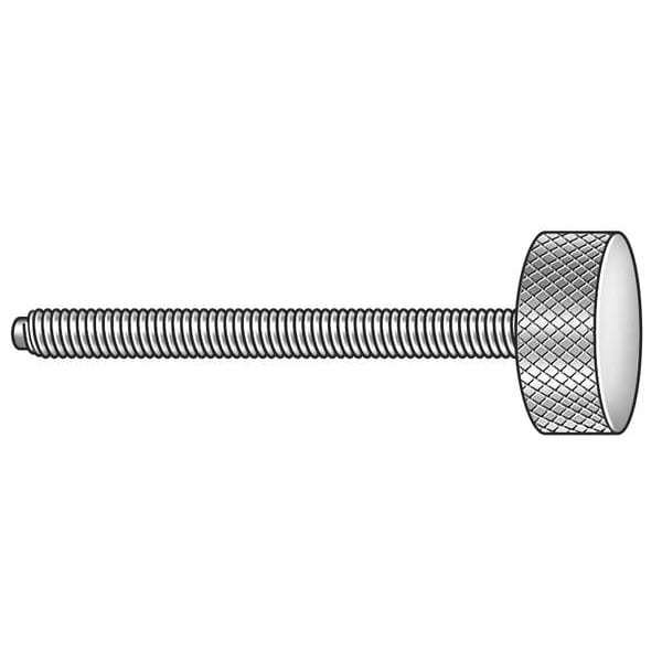Thumb Screw, 1/2"-13 Thread Size, Round, Plain 18-8 Stainless Steel, 1/2 in Head Ht, 3 1/2 in Lg