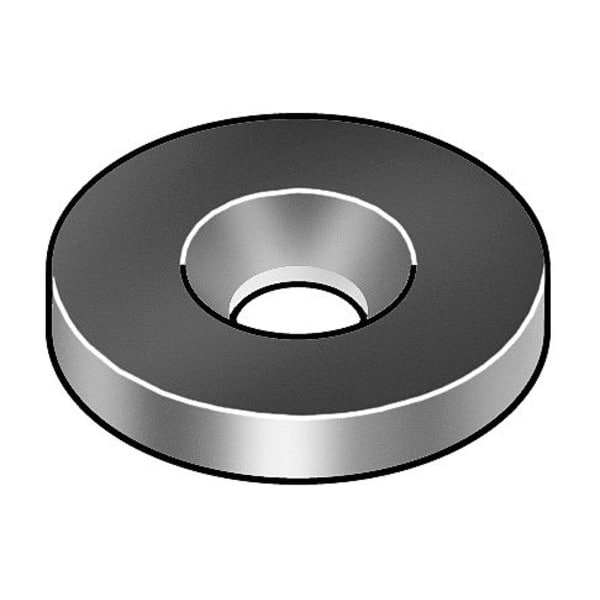 Countersunk Washer, Fits Bolt Size 1/4" , 18-8 Stainless Steel Plain Finish