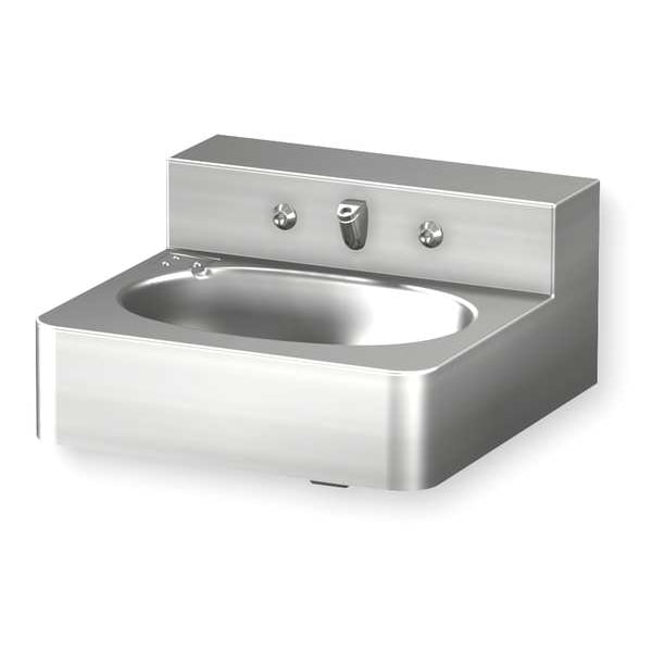 Penal Bathroom Sink, Stainless Steel, Wall