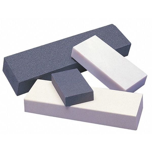 Combination Grit Benchstone, 12 in W, 2 1/2 in L, 1 1/2 in H, Silicon Carbide, Gray