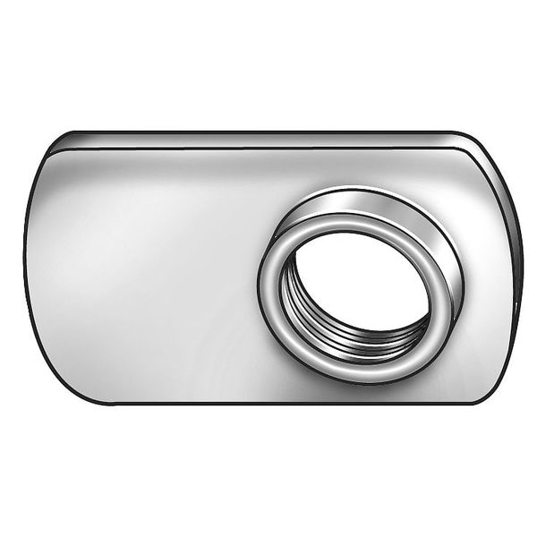 Tab Weld Nut, 5/16"-24, Stainless Steel, 5/8 in Wd, 1-1/8 in Lg, 9/64 in Ht, 10 PK