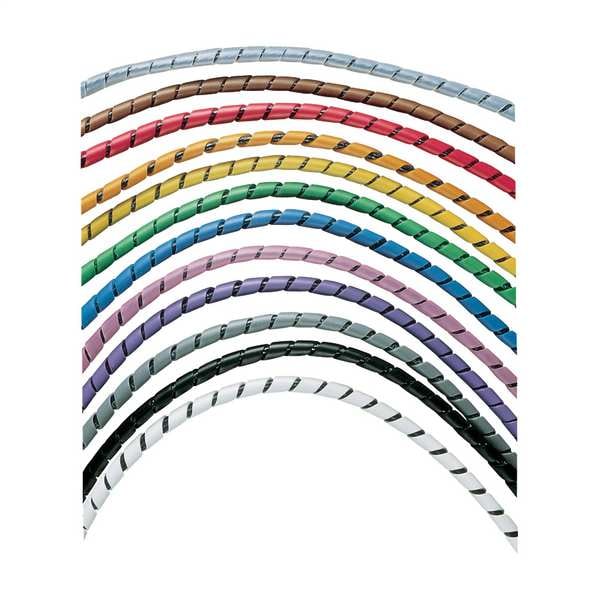Spiral Wrap, 4 in Max Bundle Dia., 250 ft, Polyethylene, Black
