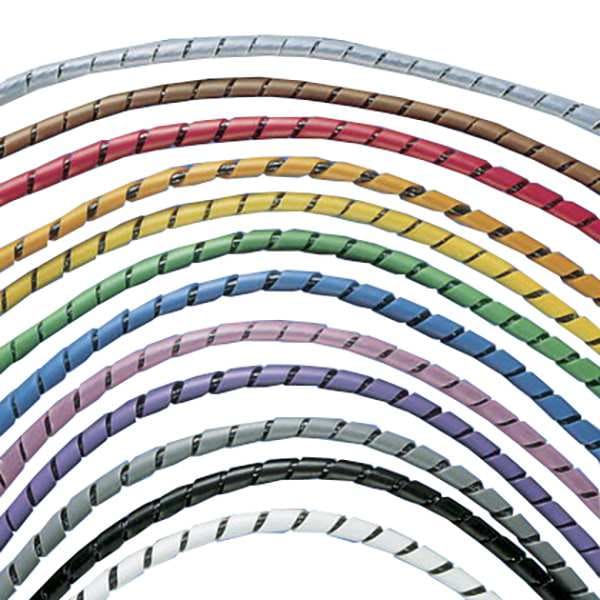 Spiral Wrap, 1 in Max Bundle Dia., 100 ft, Polyethylene, Black