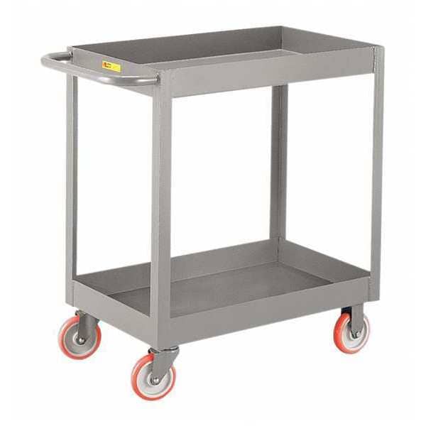 Deep Shelf Truck, 3", 1200 lb., 24 x 48", Steel, 1,200 lb Load Capacity, 2 Shelves, 24 in W, 35" H