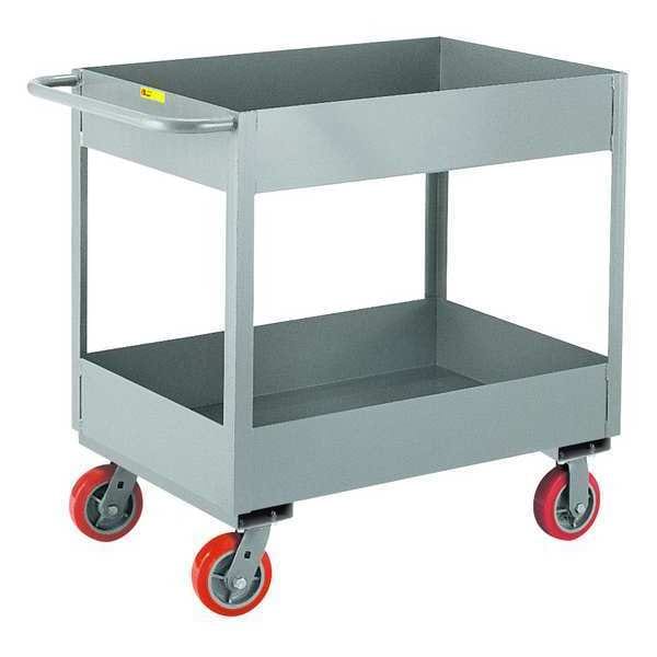 Flat Handle Deep Shelf Utility Cart, Steel, 3600 lb Load Capacity, 18 in W, 38 in H