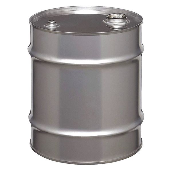 Closed Head Transport Drum, 304 Stainless Steel, 10 gal, Unlined, Silver