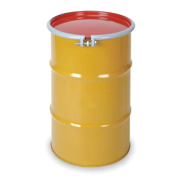 Open Head Transport Drum, Steel, 110 gal, Unlined, Yellow