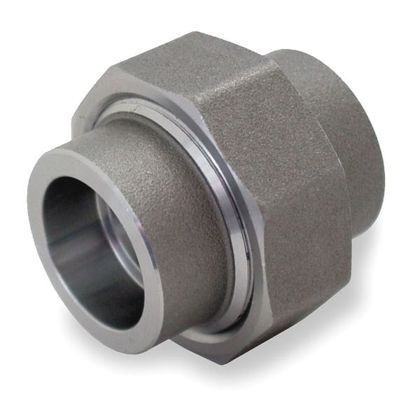 Union Union, 3" Pipe, Socket Weld, Black Forged Steel, Class 3000