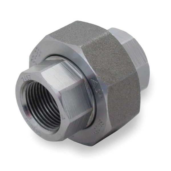 Union Union, 2-1/2" Pipe, FNPT, Black Forged Steel, Class 3000