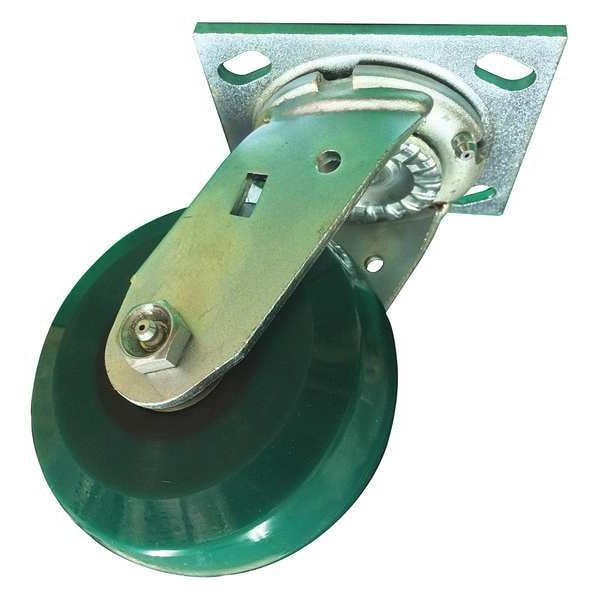 Swivel Plate Caster, Polyurethane, 5 in, 1000 lb
