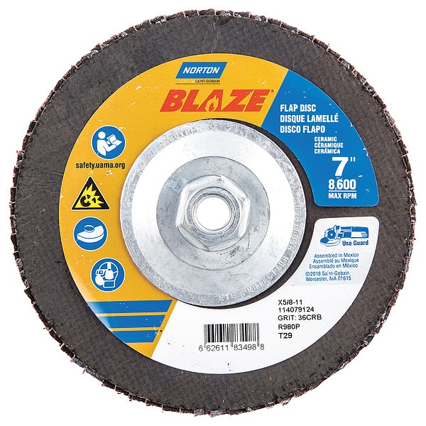 Arbor Mount Flap Disc, 7in, 36, ExtraCoarse