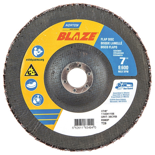 Arbor Mount Flap Disc, 7in, 36, ExtraCoarse