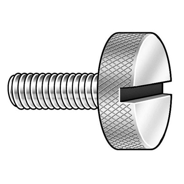Thumb Screw, 5/16"-18 Thread Size, Round, Plain 18-8 Stainless Steel, 1/4 in Head Ht, 1 3/4 in Lg