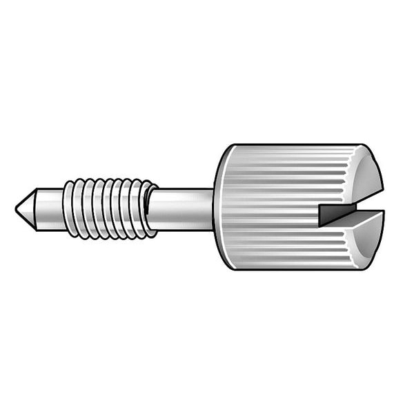 Captive Panel Screw, #10-24 Thrd Sz, 1/2 in Lg, 1/4 in Thrd Lg, Knurled, Passivated