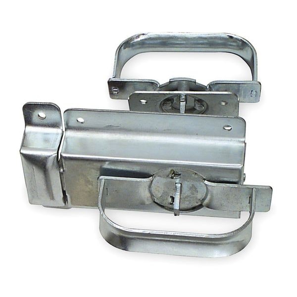 Swinging Door Latch, 4-3/4 In. W, Silver