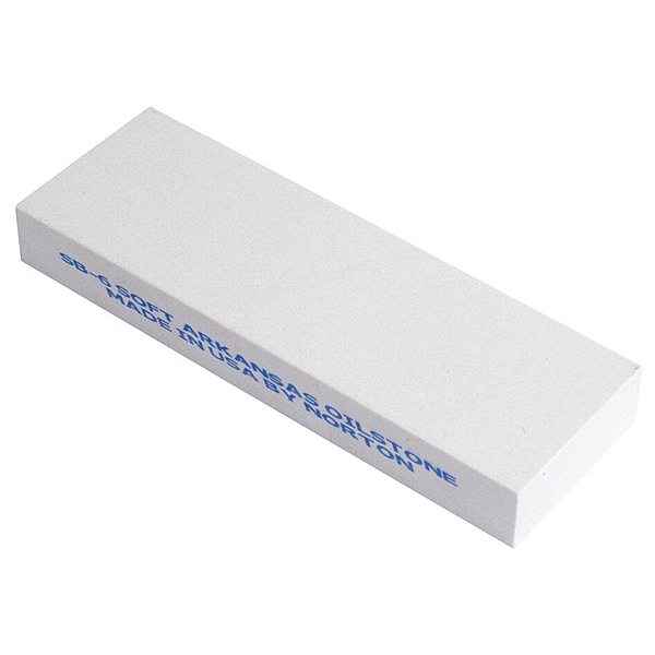 Single Grit Benchstone, 4 in W, 2 in L, 3/4 in H, Hard Arkansas, White