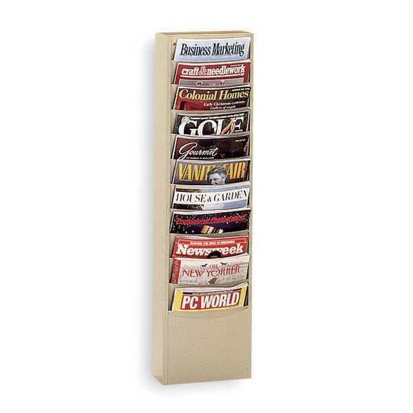 Literature Rack 11 Compartments, 13-1/8"W x 4"D Tan