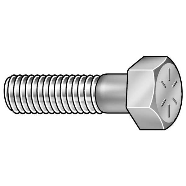 Grade 8, 7/16"-20 Hex Head Cap Screw, Zinc Yellow Steel, 1-1/2 in L, 500 PK