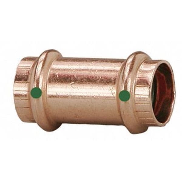 ProPress Straight Coupling, No Stop, 2 in Press-Fit x 2 in Press-Fit, 3-5/16in L, Copper