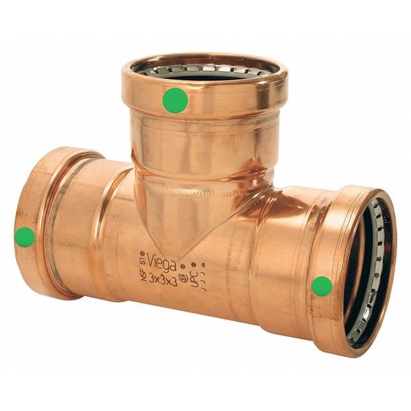 Viega ProPress XL tee, 3" x 2-1/2" x 2-1/2"