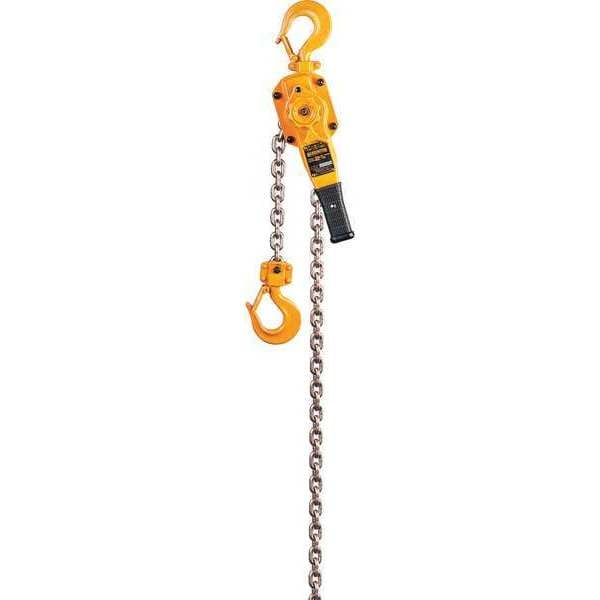 Lever Chain Hoist, 5,500 lb Load Capacity, 15 ft Hoist Lift, 1 7/16 in Hook Opening