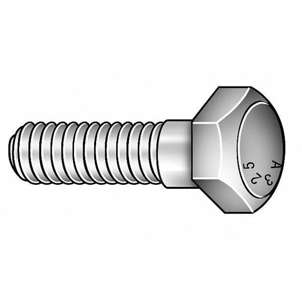 Grade A325, 7/8"-9 Structural Bolt, Hot Dipped Galvanized Steel, 6 1/2 in L, 75 PK