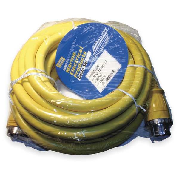STOW Extension Cord, 6 AWG, Indoor/Outdoor, 6/4, 1 Outlets, L14-50R/CS6364C, Yellow, PVC, 50 ft