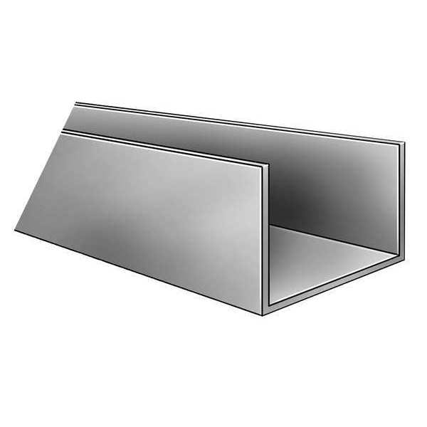 PVC Type 1 PVC U-Channel, 60 in L, Dark Gray