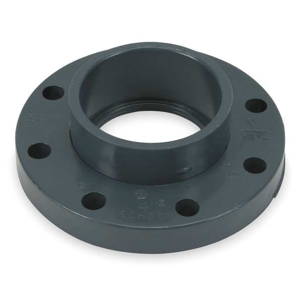 PVC PVC Flange, Socket, 4 in Pipe Size