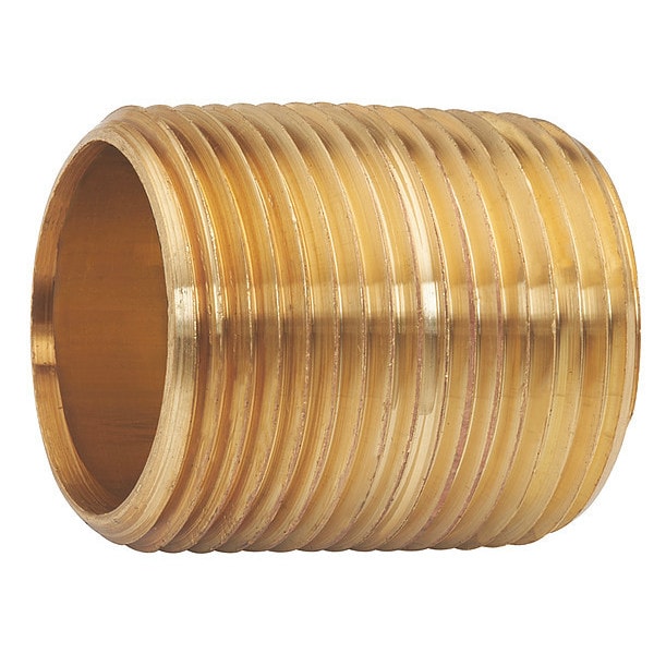 1-1/2" MNPT x 1-3/4" TBE Red Brass Pipe Nipple Sch 40