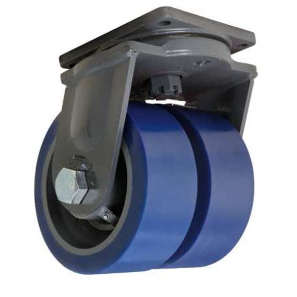 Dual Whl Castr, Plyurthan, 10 in, 10,000 lb