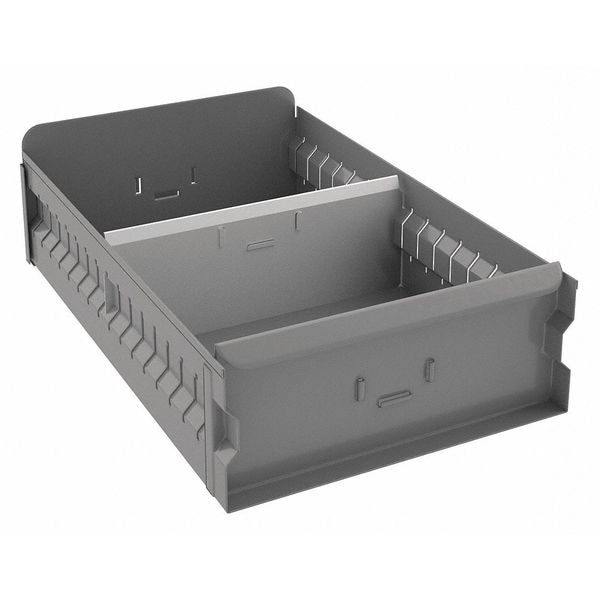 Drawer Storage Bin, Steel, Gray, 4 1/2 in H, 11 1/8 in W, 17 in L