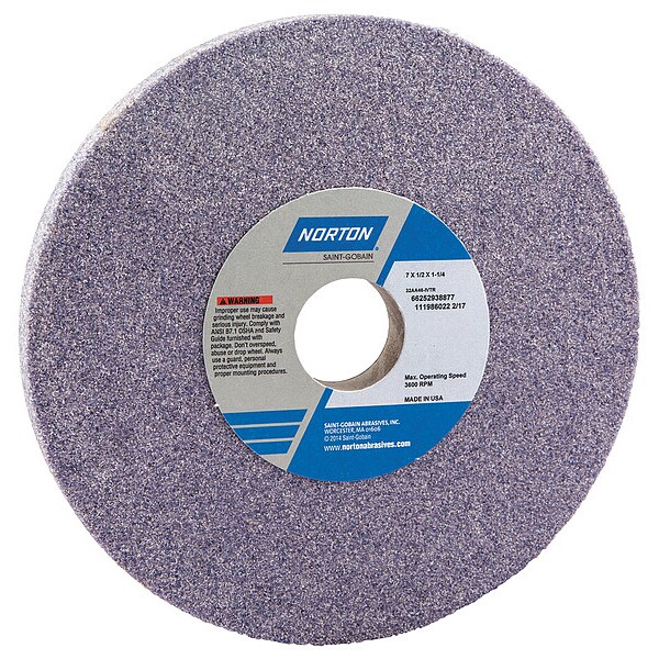Grinding Wheel, T1, 7x1/2x1.25, AO, 46G, PK5