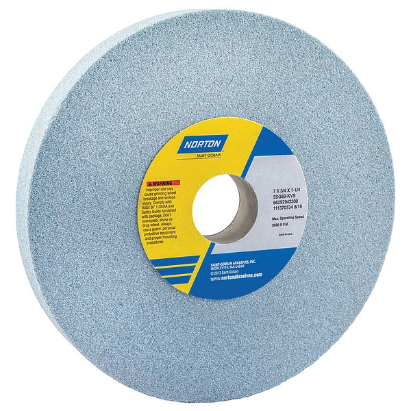 Grinding Wheel, T1, 7x3/4x1.25, CA, 60G, PK5