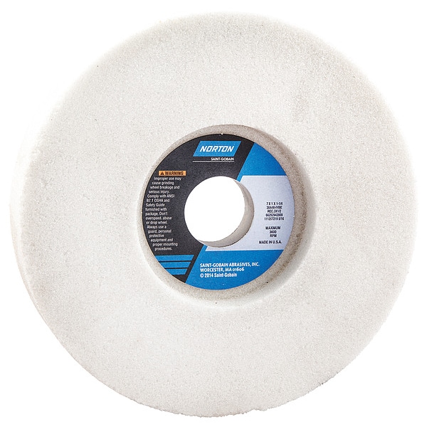 Grinding Wheel, 7x1x1.25, Rec1/S 3x1/2, PK5