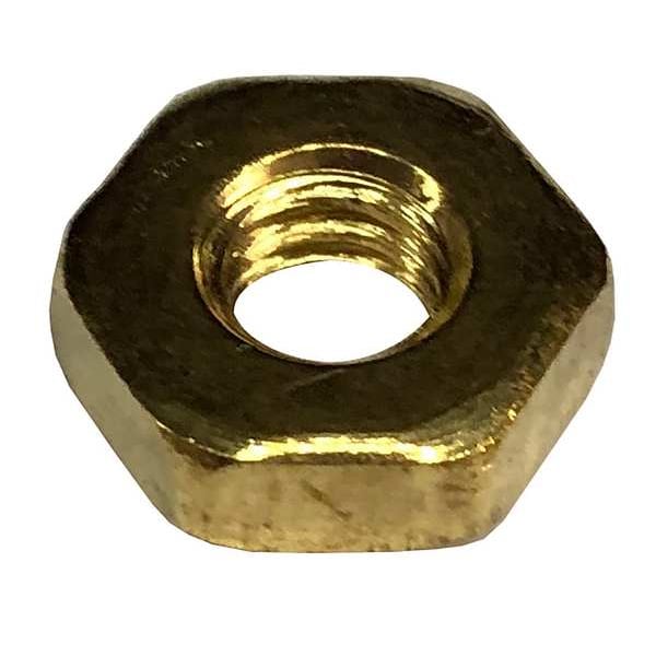 Machine Screw Nut, #12-24, Brass, Not Graded, Plain, 5/32 in Ht, 100 PK