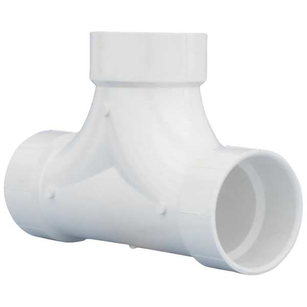 PVC Two Way Cleanout Tee, Hub, 3 in Pipe Size