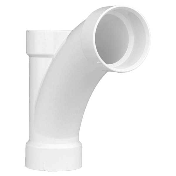 PVC Wye and 45 Degree Elbow, Hub, 3 in Pipe Size