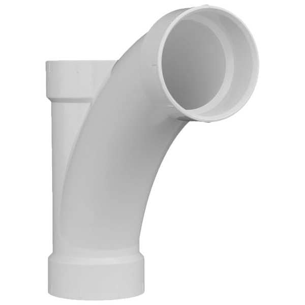 PVC Wye and 45 Degree Elbow, Hub, 4 in Pipe Size